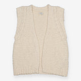 Ivory Chunky Knit Open Front Vest
