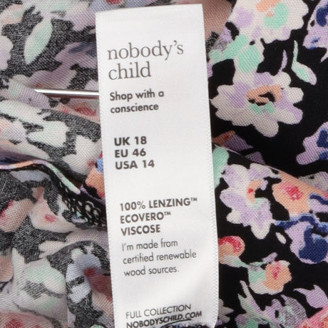 Black Multicolour Floral V Neck Midi Dress