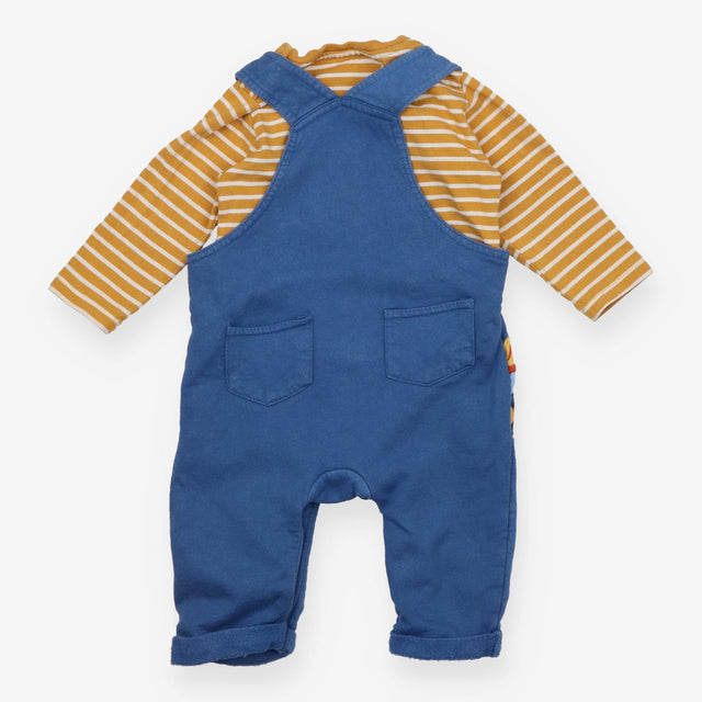 Blue Dungarees with Trailer Animals 