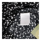 Black Short Sleeve Frill Shirt Scatter Star Print