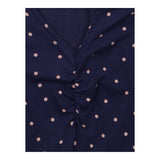 Dress Navy Pink Polka Dot V Neck Midi Fit Flare