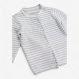 Cardigan Grey and White Stripe