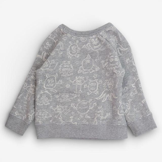 Sweatshirt Grey with Cream Monsters