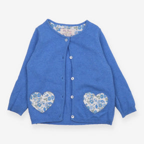 Blue Floral Hearts Cardigan - Lily Rose