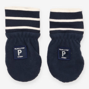 Navy Mittens White Stripes 