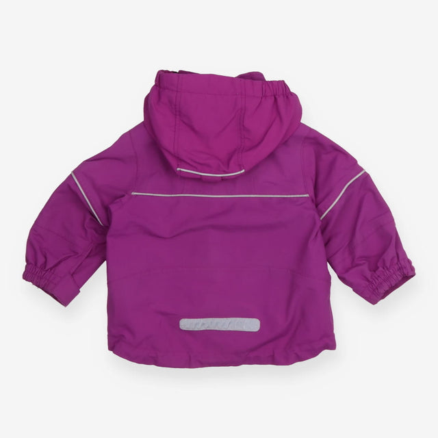 Waterproof Coat Purple with Pink and Green Zips