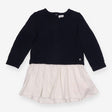 Dress long sleeves navy and white