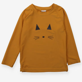 Rash vest brown cat face