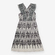 Midi Dress Aqua Arrow Print Ruffle Detail