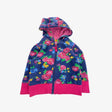Navy and pink floral zip hoodie 