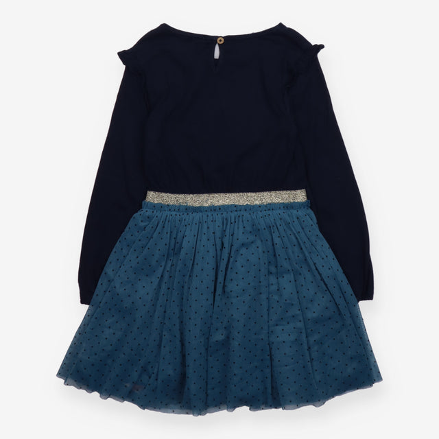Dress Long Sleeve Navy with Tulle Skirt