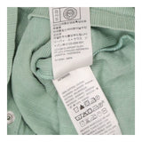 Top Short Sleeve Green Ribbed Pointelle Cropped