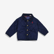 Navy quilted Coat with cord elbow patches