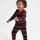 Long Sleeve Velour Striped Top Fig