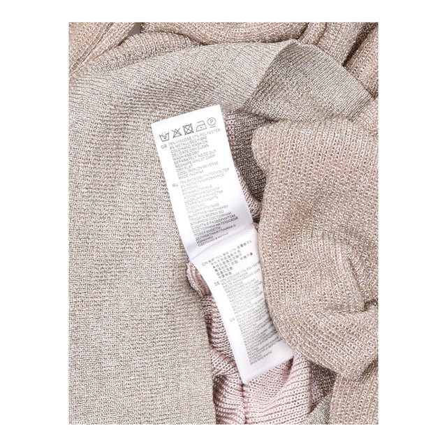 Metallic Scoop Neck Fine Knit Jumper Champagne