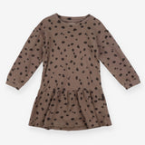 Dress Long Sleeved Brown with Black Spots