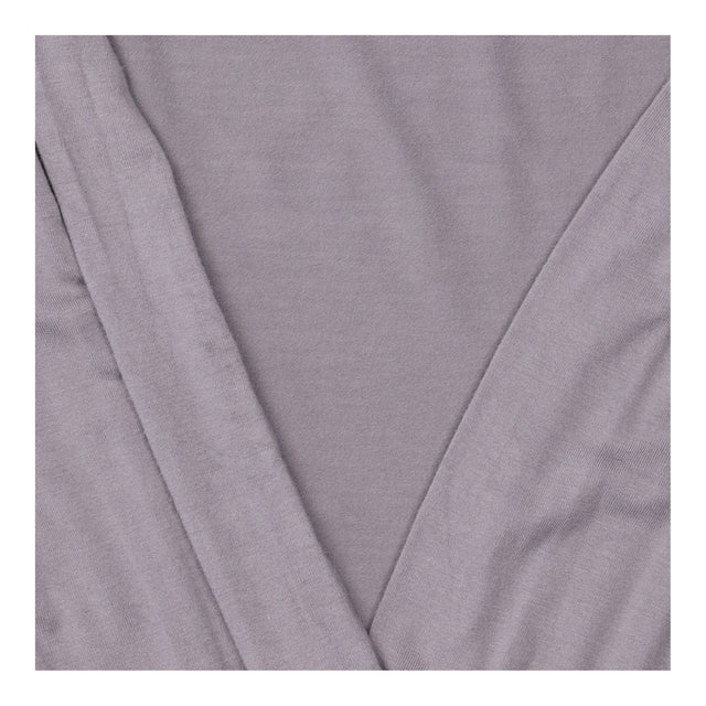 Dress Grey Viscose Jersey Long Sleeve Ruched Waist