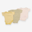 Bodysuit Ribbed Green, Striped Yellow and Cream 3-
