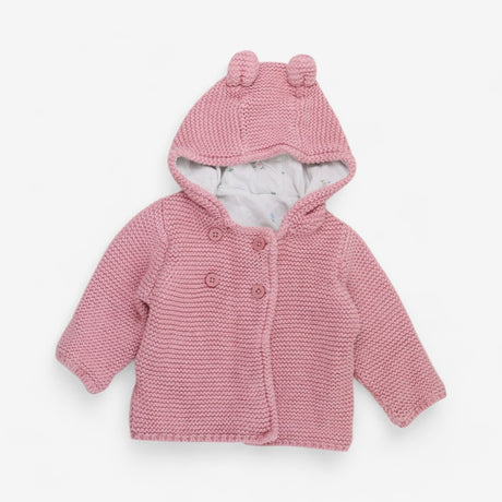 Hooded Cardigan Pink with Flower Lining
