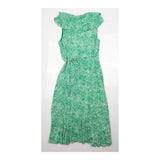 Midi Wrap Dress Animal Print Ruffle Collar and Sho