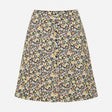 Black Ditsy Floral Button Front A-Line Midi Skirt