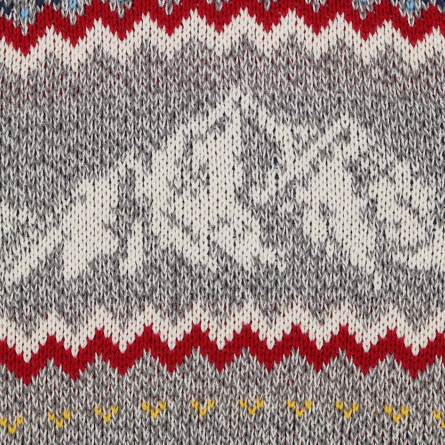 Hooded Cardi Grey Reindeer Knit 