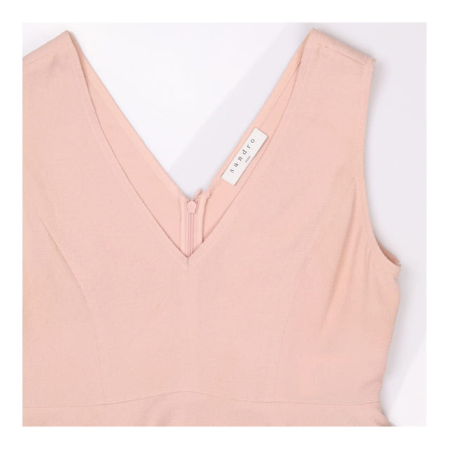 in wash Sandro Baby Pink V‑Neck A‑Line Dress – Cre