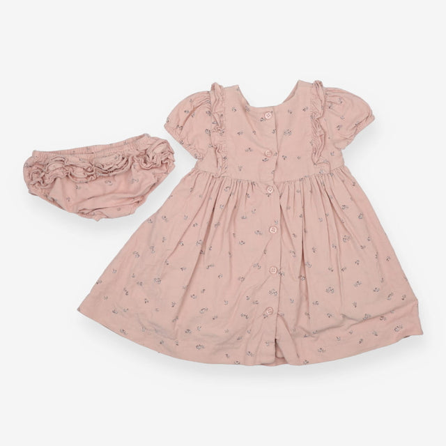 Dress pink cord florals with bloomers
