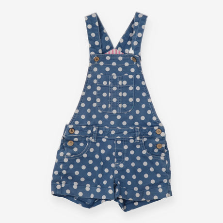 Dungarees shortie blue small white spots
