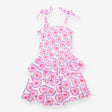 Dress white pink purple hearts