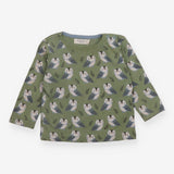 Tee LS green owls