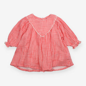 Coral gingham dress