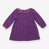 Dress LS purple pink stripe jersey