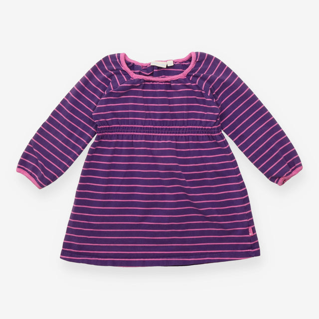 Dress LS purple pink stripe jersey