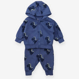 Outfit Hoodie and Joggers Blue Dinosaurs