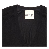 Jumper Black Sheer Fine Knit V-Neck