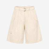 Culottes Belted Wide Leg Linen Blend Ivory Cream