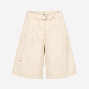 Culottes Belted Wide Leg Linen Blend Ivory Cream