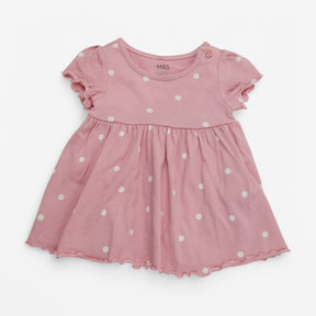 Dress SS Pink White Spots