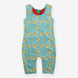 Dungarees green sun birds red lining