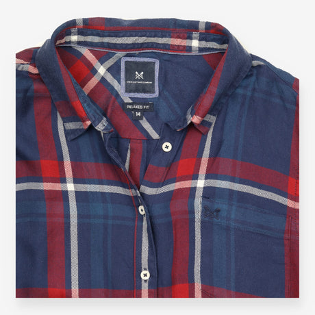 Navy and Red Check Relaxed-Fit Shirt