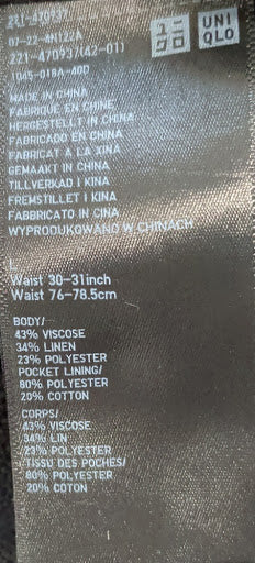 Black Linen Viscose Blend Pleated High Waist Trous