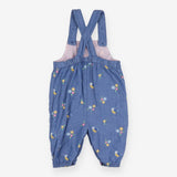 Chambray dungarees with birds and flowers