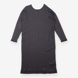 Midi Dress Knitted Long Sleeve Metallic Black