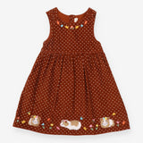 Pinafore Cord Brown Guinea Pigs Applique