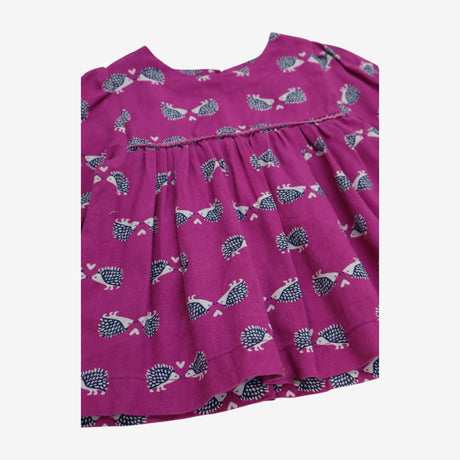 Blouse Pink with Blue Hedgehogs