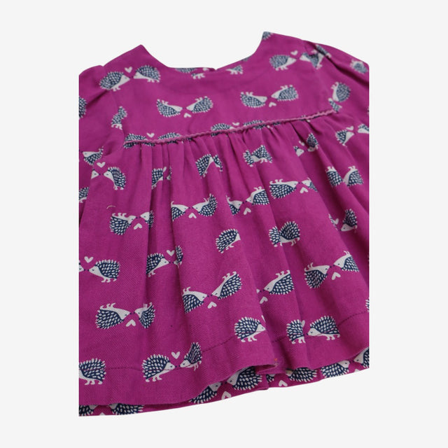 Blouse Pink with Blue Hedgehogs