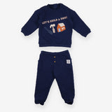 Jogger and Sweater Navy Quilted Let's Build A Home