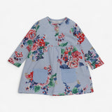 Dress Jersey Long Sleeve Blue Stripe with Floral P