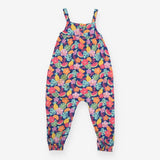 Romper blue jersey fruit flowers